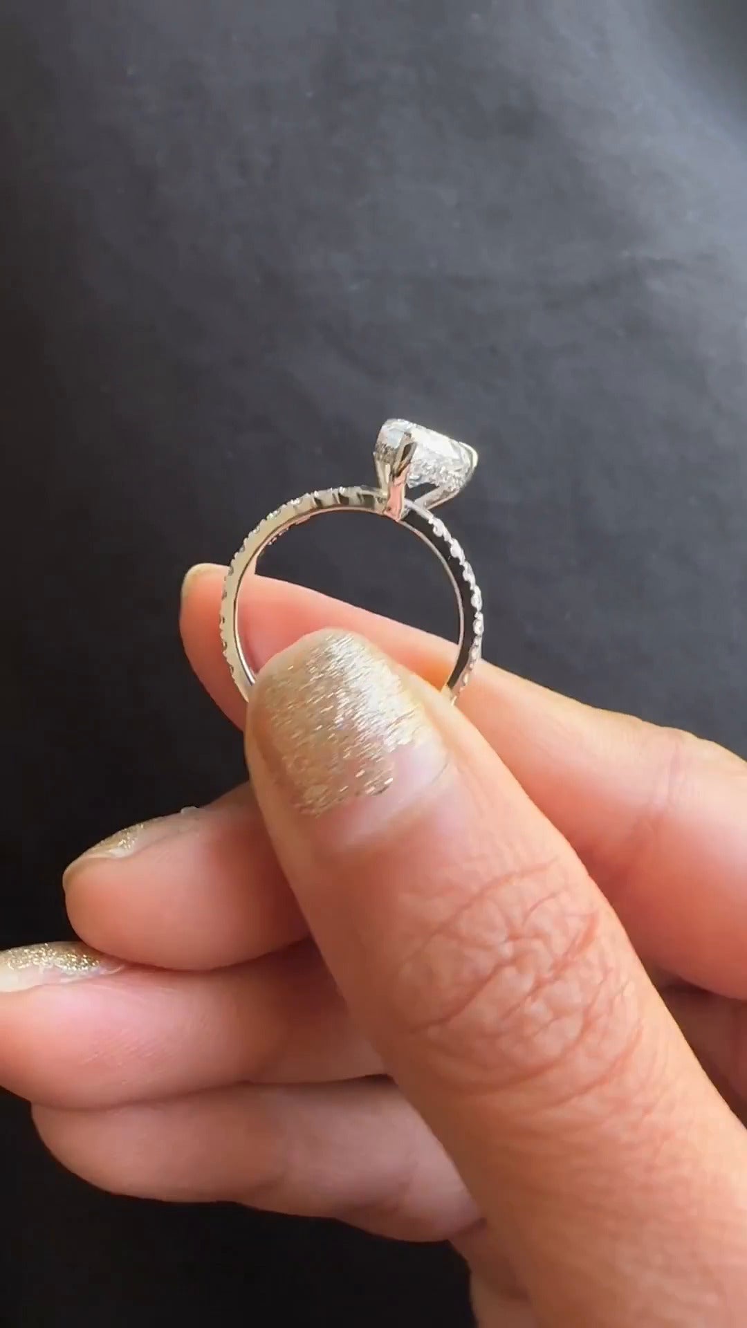 Siobhan Pear Hidden Halo Moissanite Engagement Ring