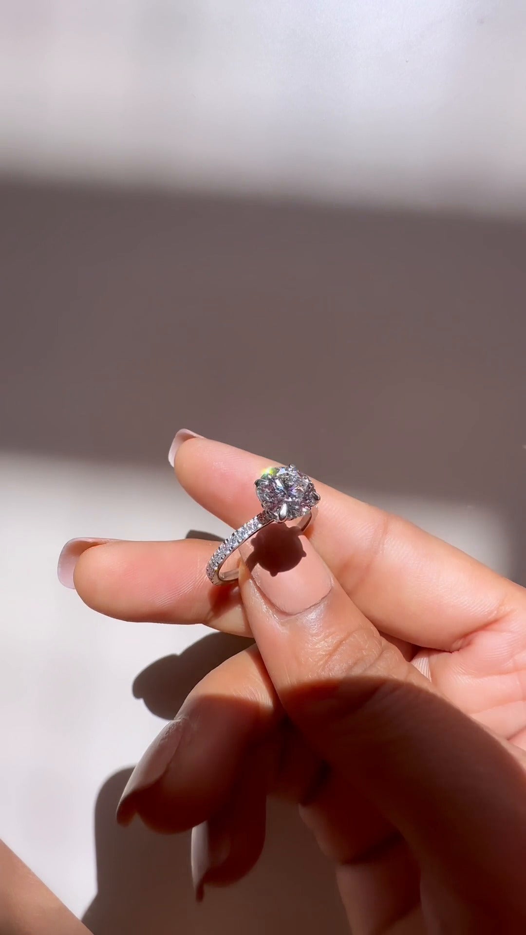 Siobhan Round Hidden Halo Moissanite Engagement Ring