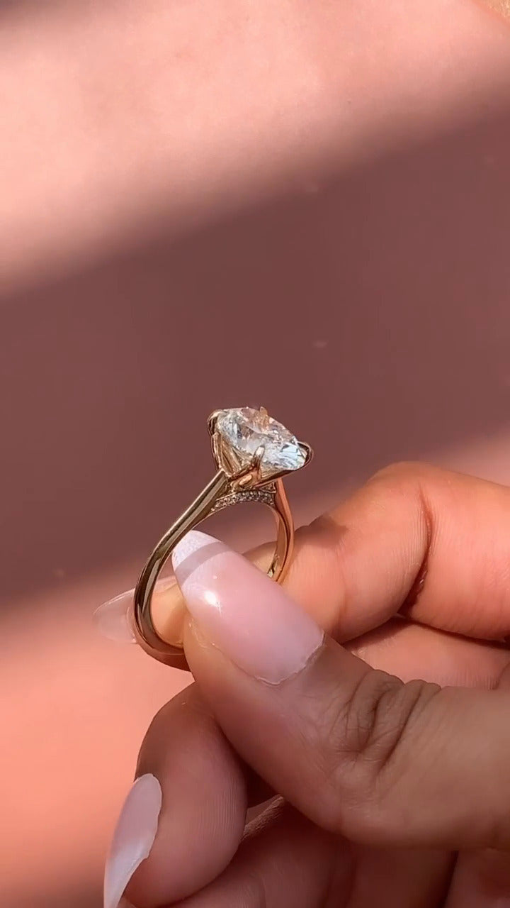 Sofiyan Oval Hidden Halo Moissanite Engagement Ring