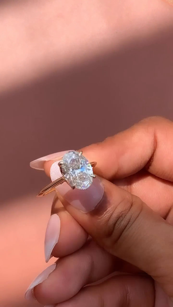 Sofiyan Oval Hidden Halo Moissanite Engagement Ring
