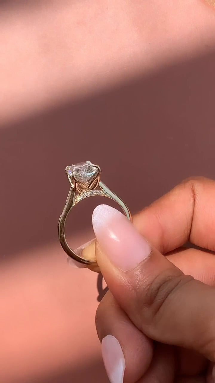 Sofiyan Oval Hidden Halo Moissanite Engagement Ring