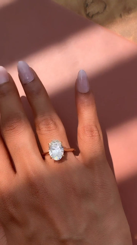 Sofiyan Oval Hidden Halo Moissanite Engagement Ring