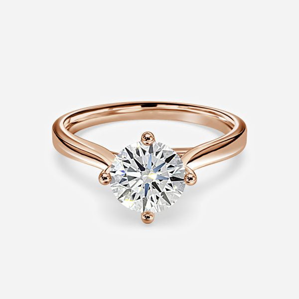 Ziva Round Solitaire Moissanite Engagement Ring