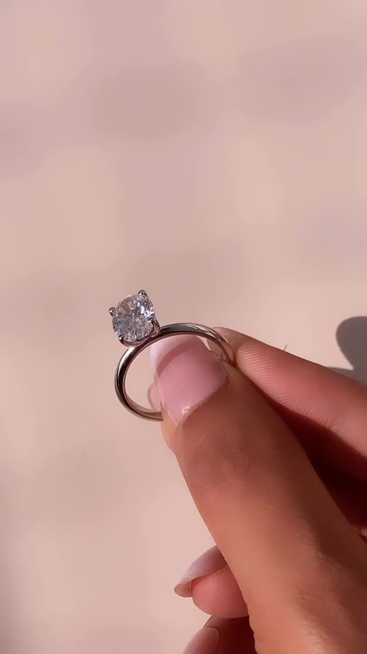 Ailani Oval Solitaire Moissanite Engagement Ring