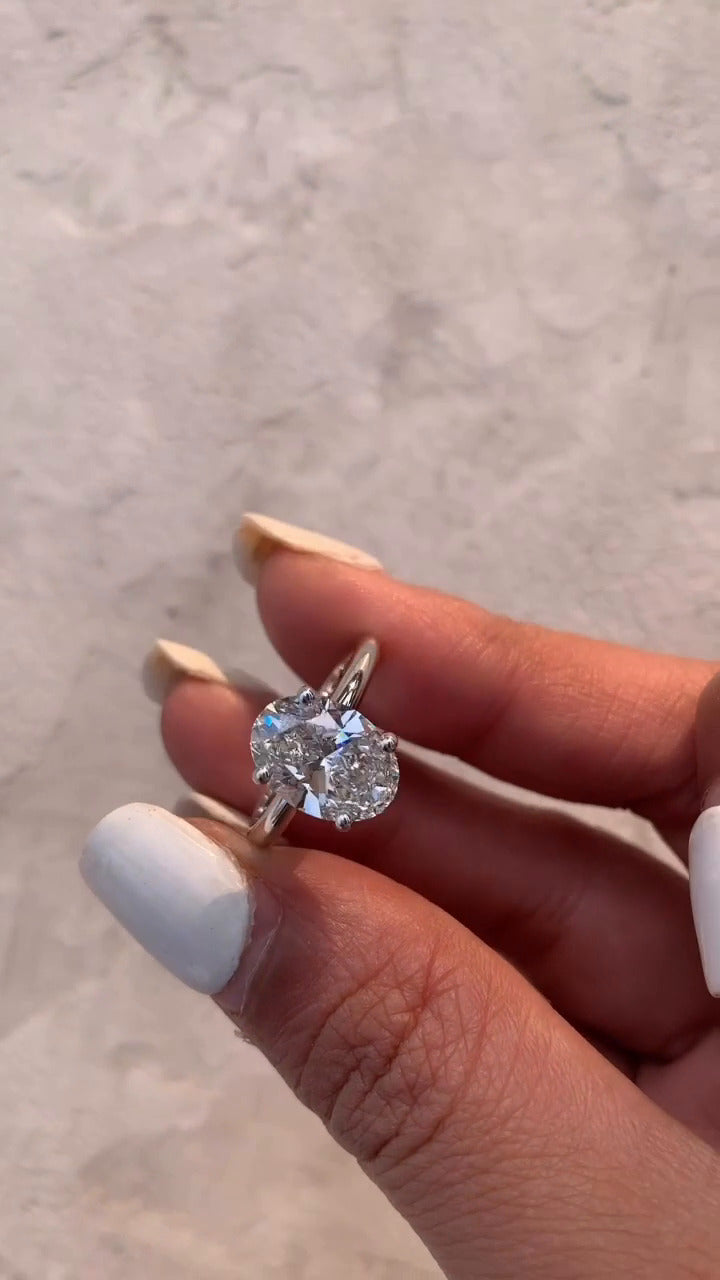 Bernadette Oval Solitaire Moissanite Engagement Ring