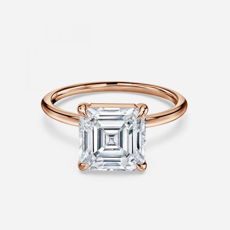 Alara Asscher Solitaire Moissanite Engagement Ring