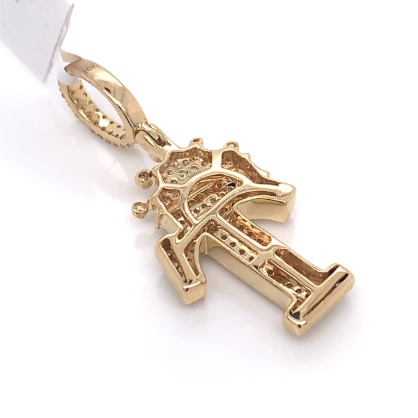 1.30 CT Moissanite Iced Out Letter "T" King Crown Pendant