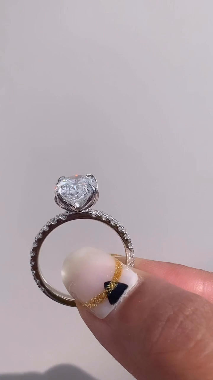 Tamara Oval Diamond Band Moissanite Engagement Ring