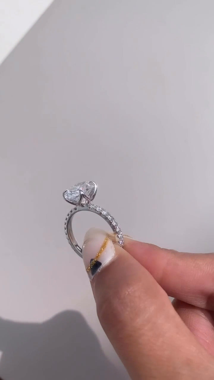 Tamara Oval Diamond Band Moissanite Engagement Ring