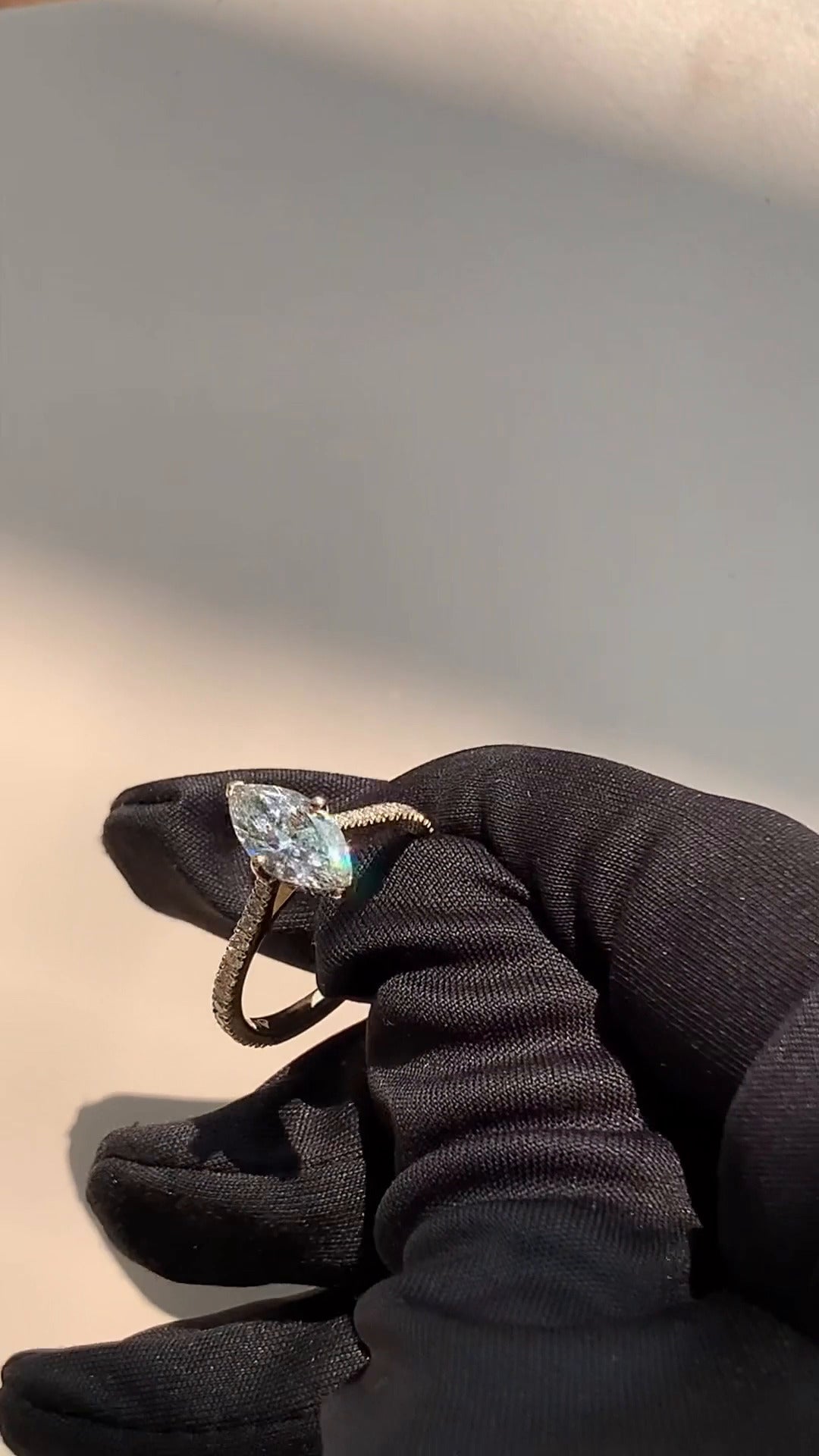 Tamsin Marquise Hidden Halo Moissanite Engagement Ring