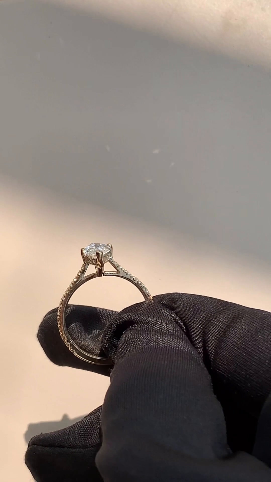 Tamsin Marquise Hidden Halo Moissanite Engagement Ring