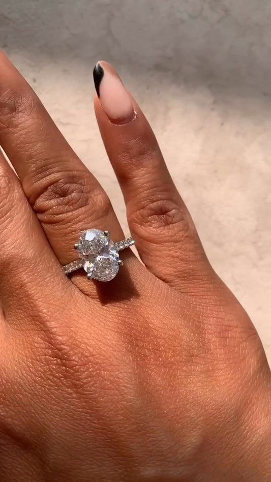 Tamsin Oval Hidden Halo Moissanite Engagement Ring