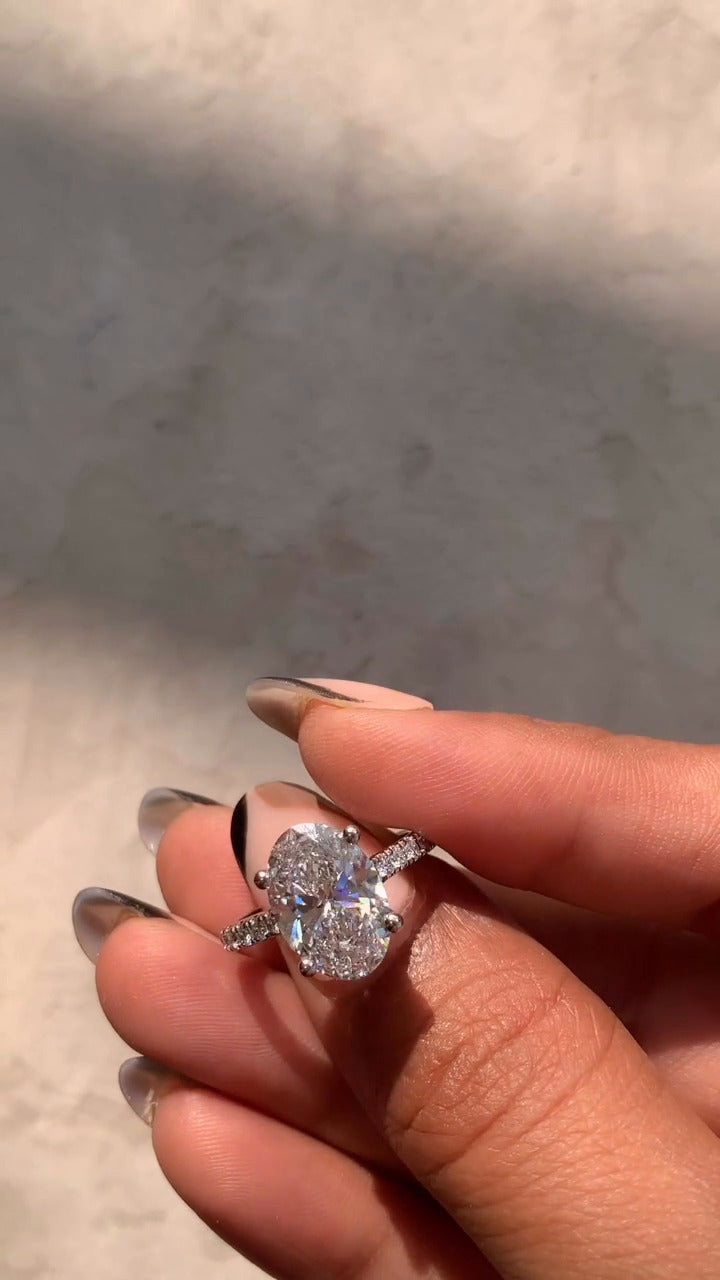 Tamsin Oval Hidden Halo Moissanite Engagement Ring