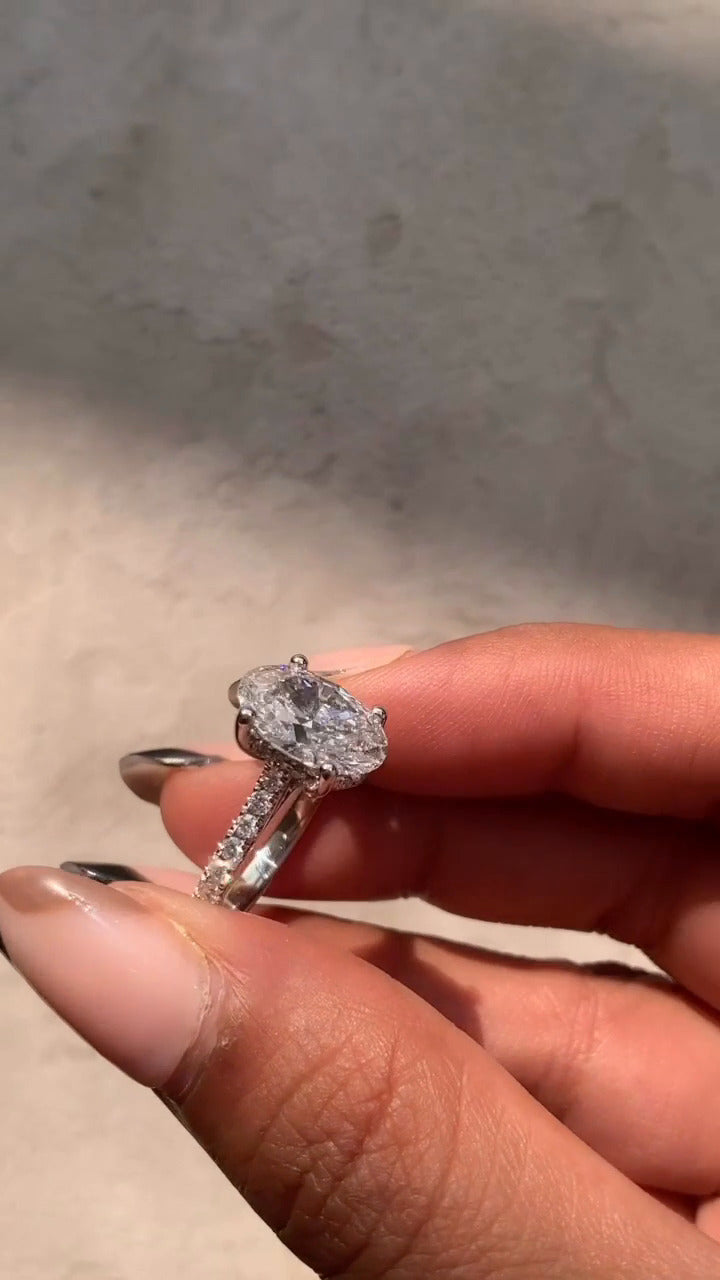 Tamsin Oval Hidden Halo Moissanite Engagement Ring