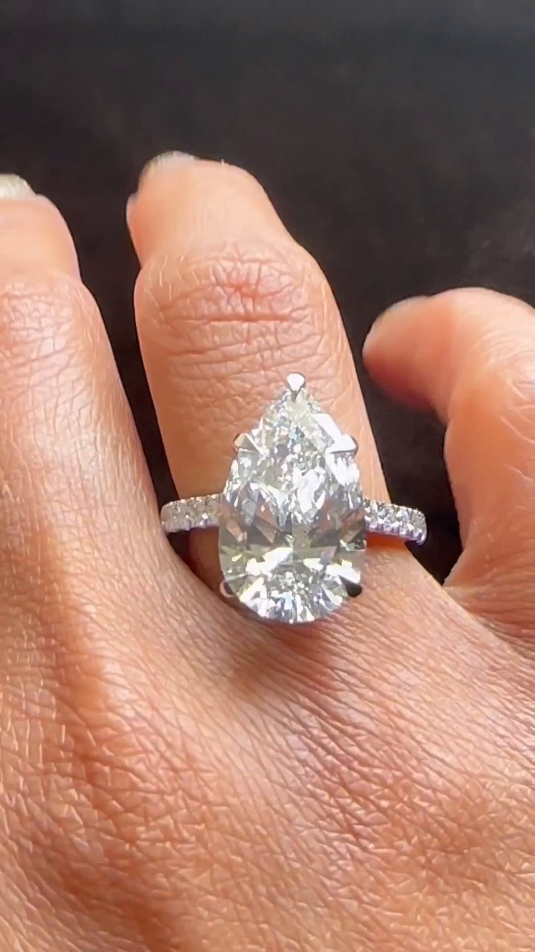 Tamsin Pear Hidden Halo Moissanite Engagement Ring