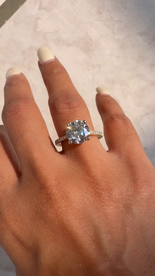 Tamsin Round Hidden Halo Moissanite Engagement Ring