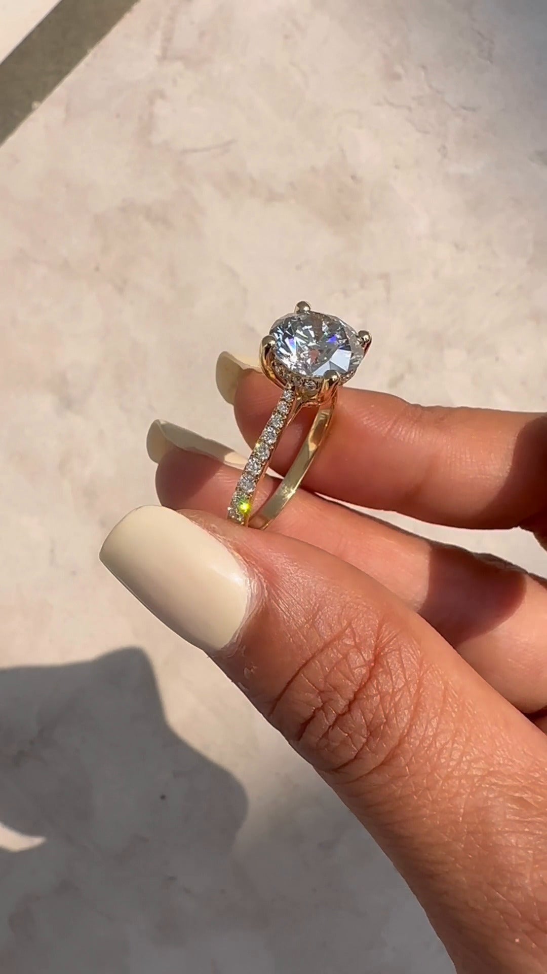 Tamsin Round Hidden Halo Moissanite Engagement Ring