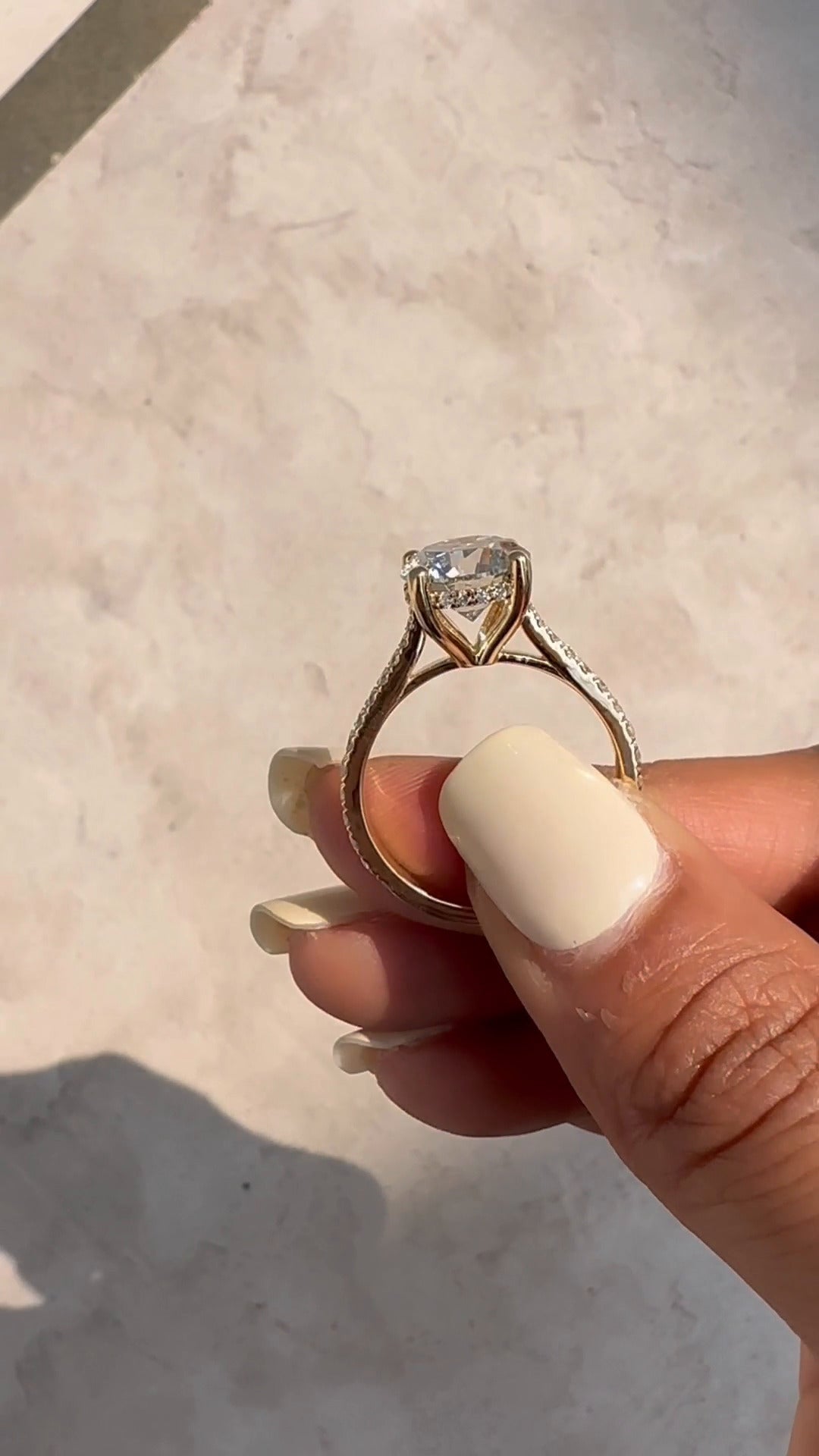 Tamsin Round Hidden Halo Moissanite Engagement Ring