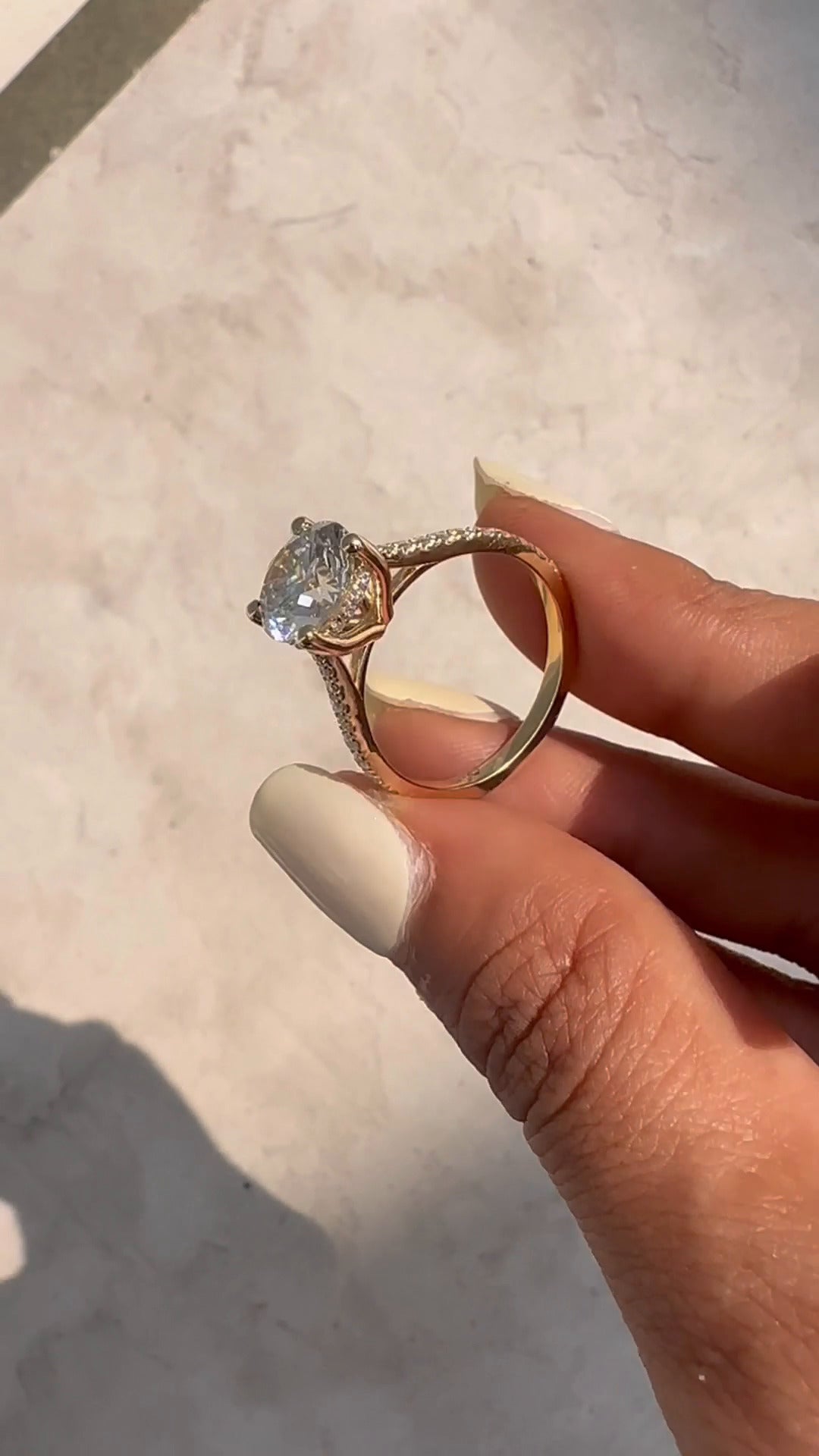 Tamsin Round Hidden Halo Moissanite Engagement Ring