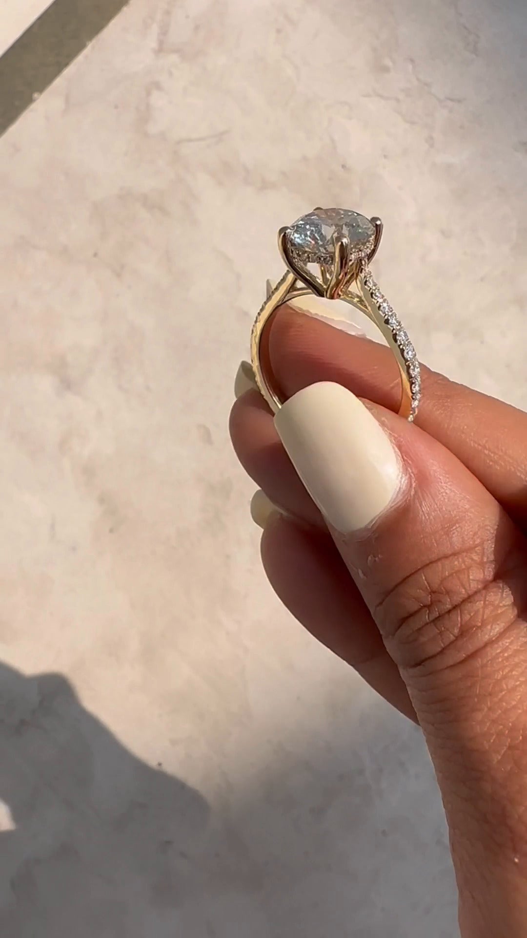 Tamsin Round Hidden Halo Moissanite Engagement Ring