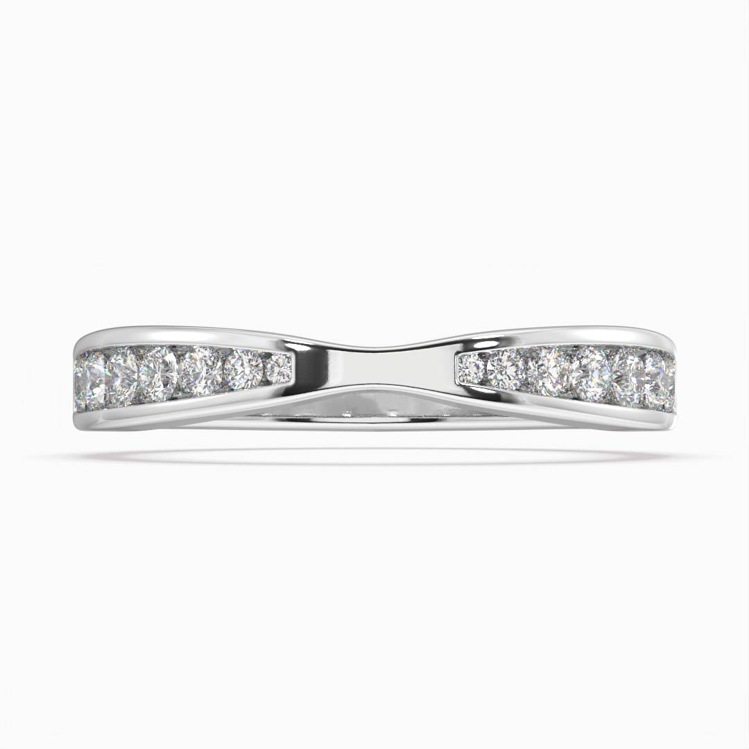 Flora Tapered Shaped Moissanite Wedding Ring