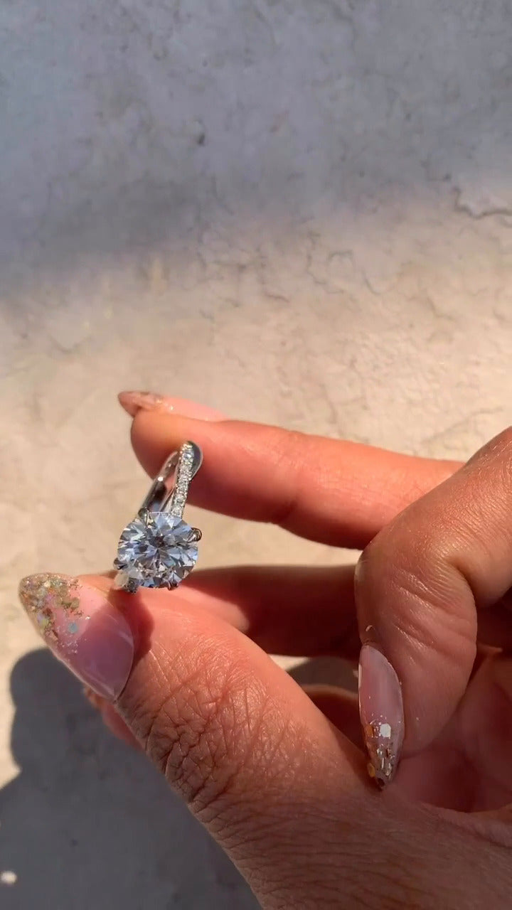 Tatiana Round Diamond Band Moissanite Engagement Ring