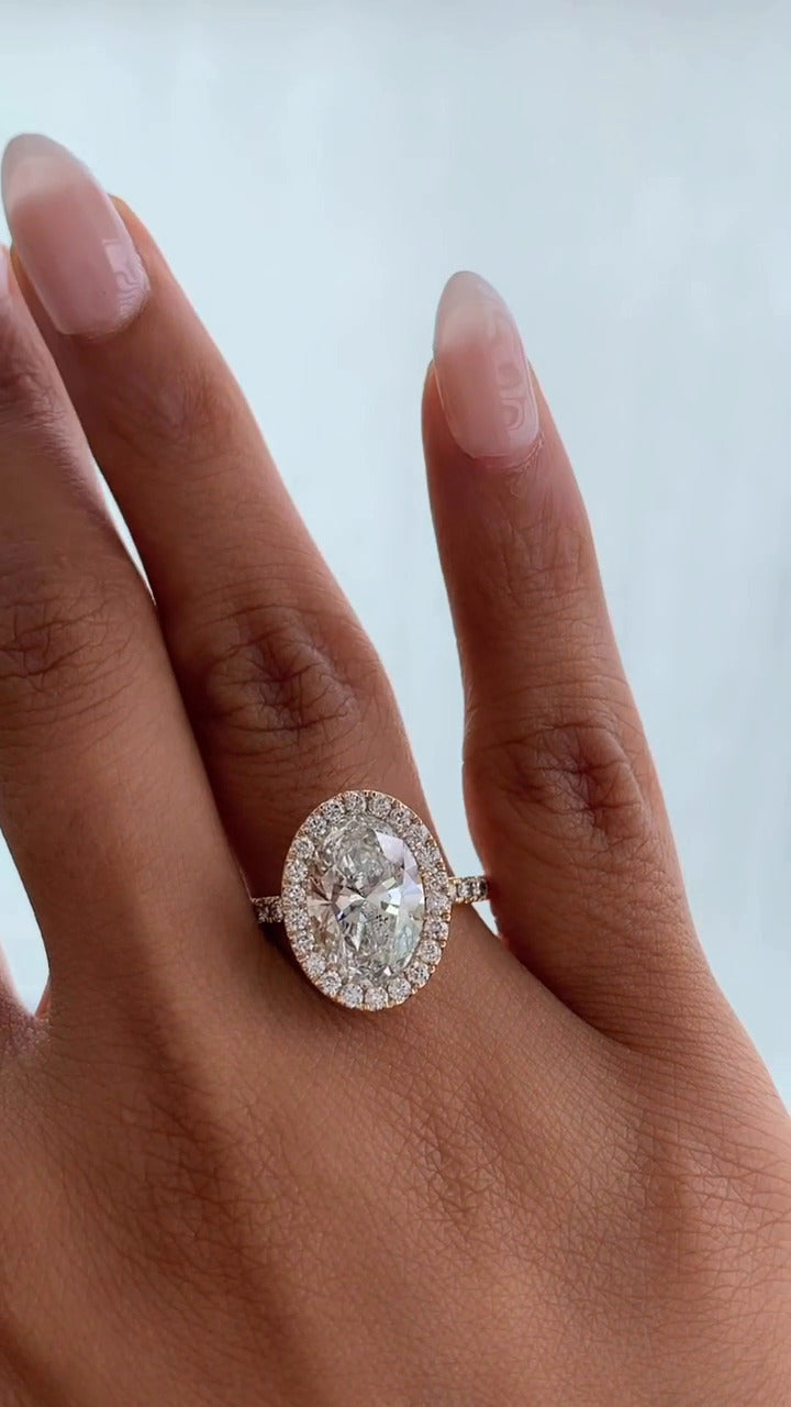 Tatienne Oval Halo Moissanite Engagement Ring