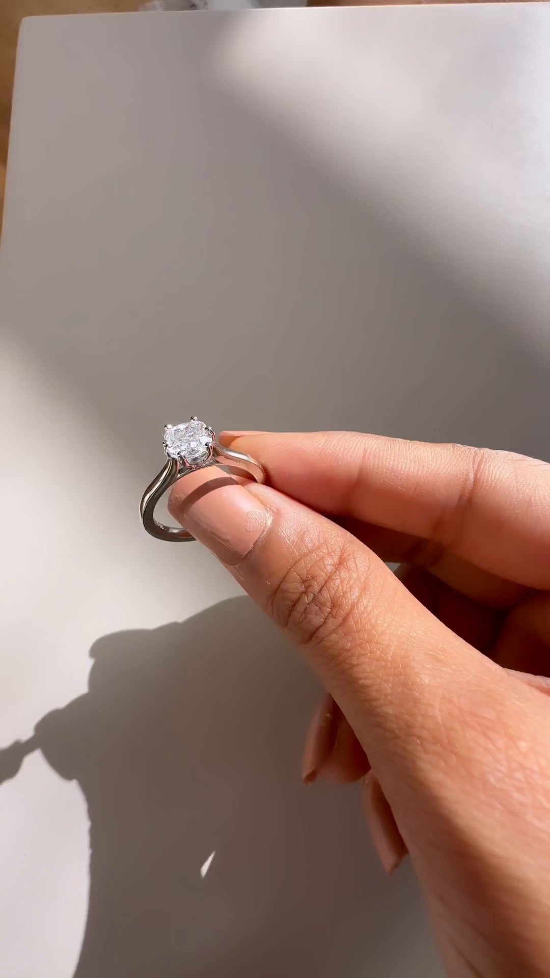 Thea Cushion Solitaire Moissanite Engagement Ring