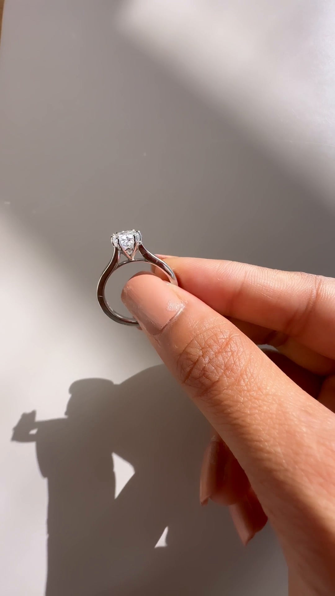 Thea Cushion Solitaire Moissanite Engagement Ring