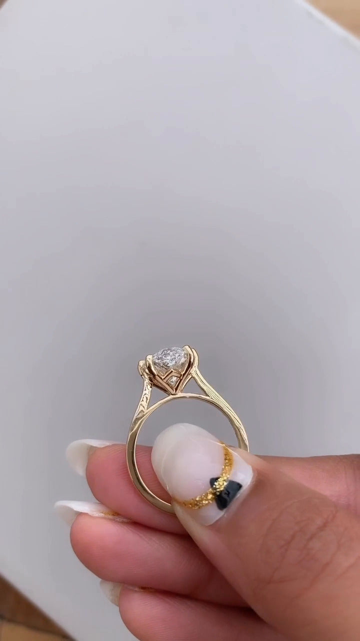 Thea Marquise Solitaire Moissanite Engagement Ring