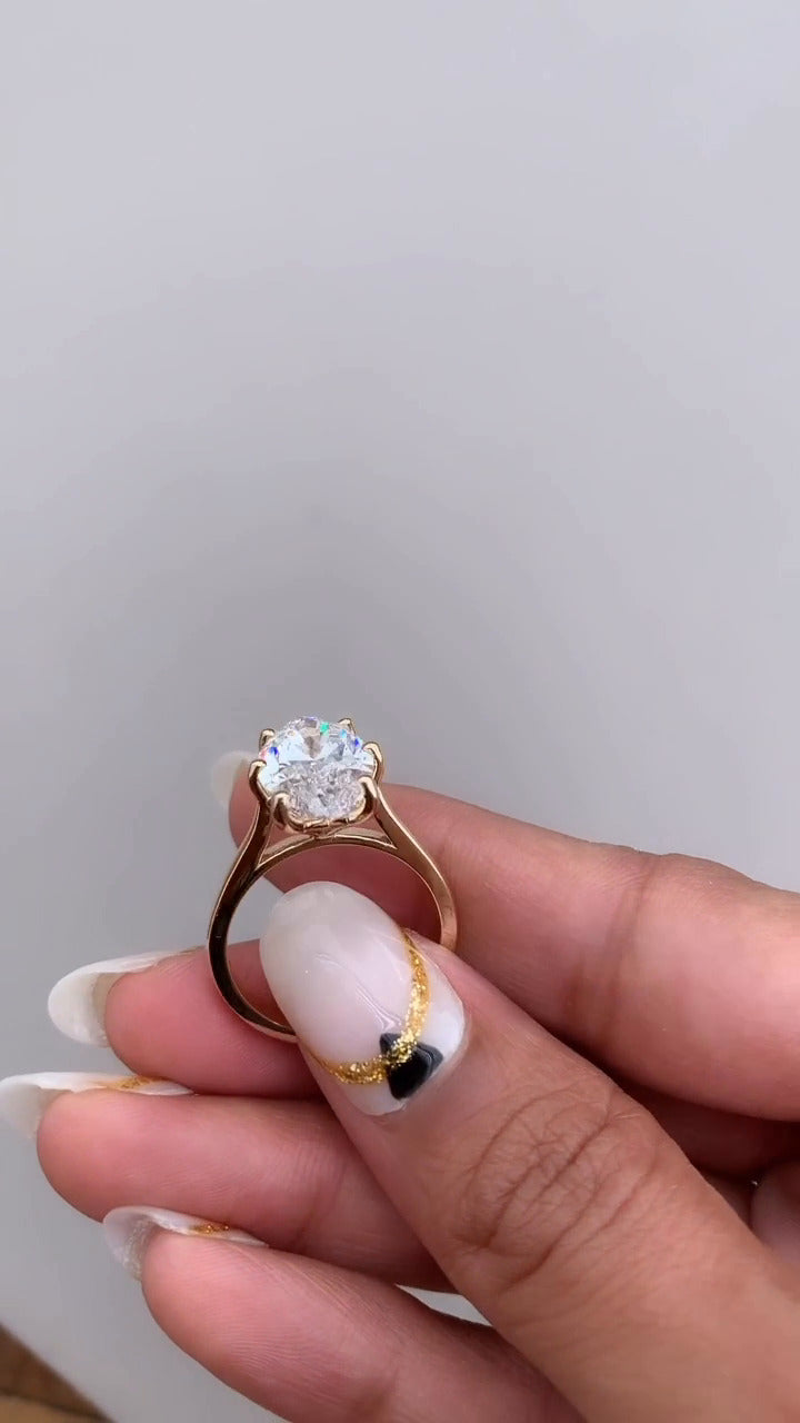 Thea Marquise Solitaire Moissanite Engagement Ring