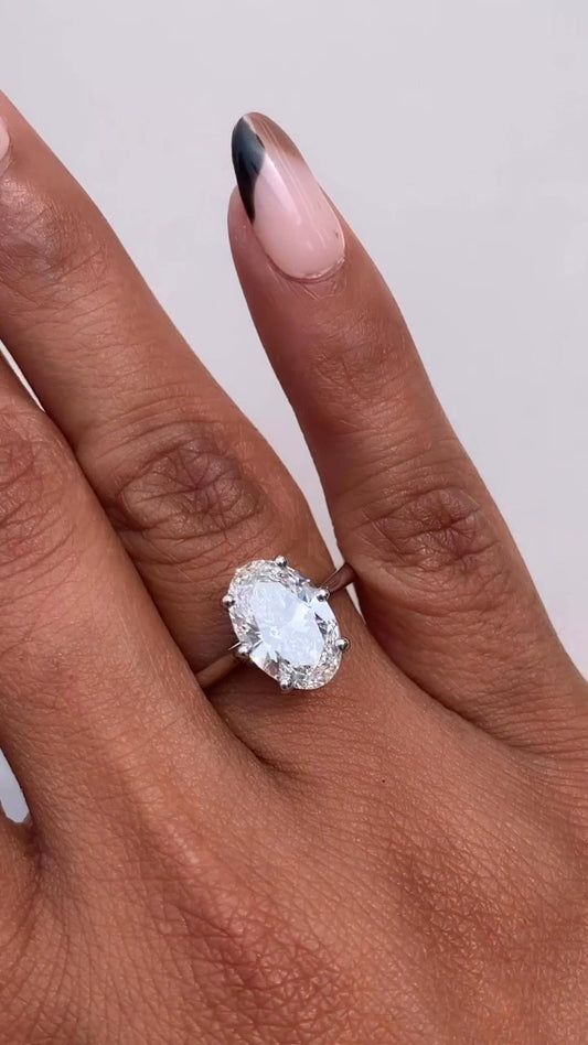 Thea Oval Solitaire Moissanite Engagement Ring