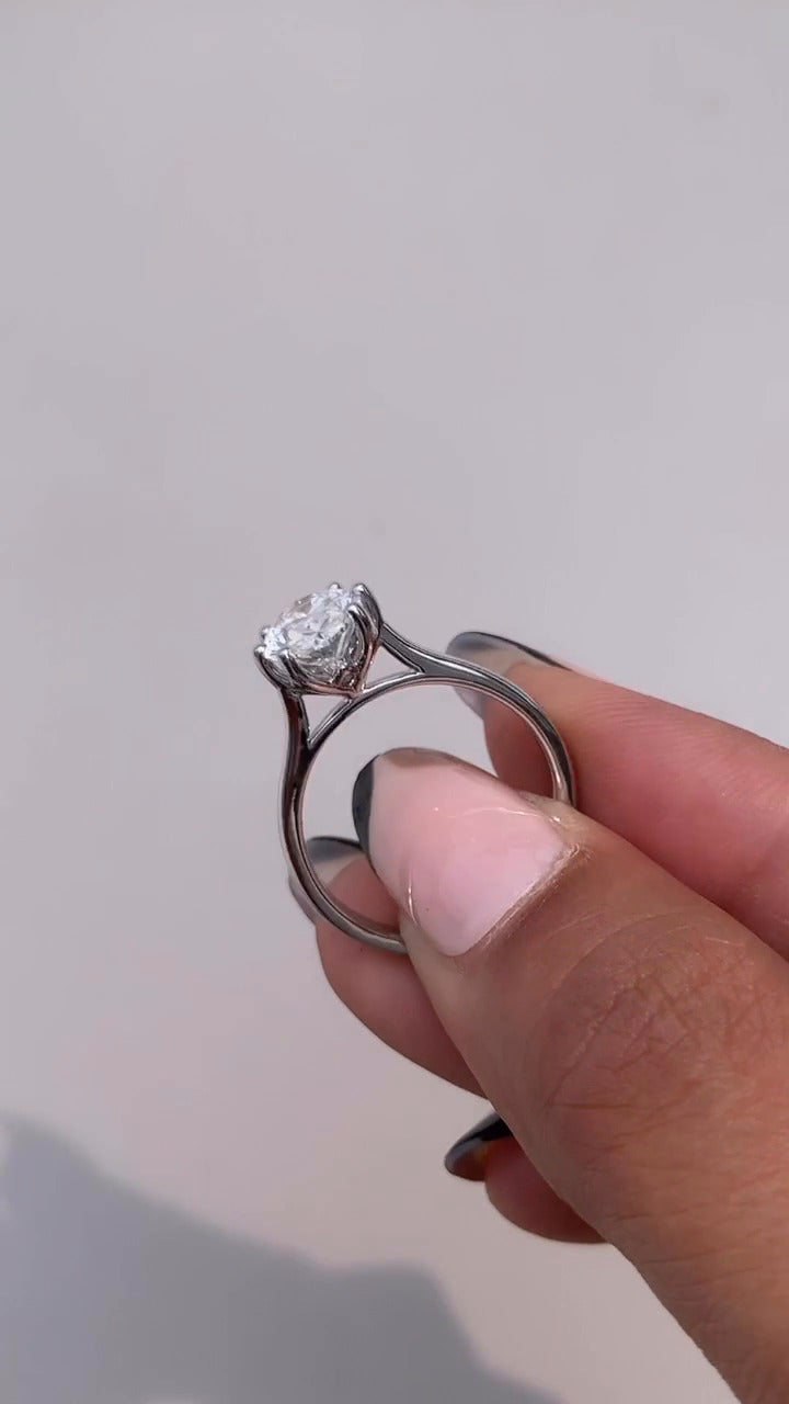 Thea Oval Solitaire Moissanite Engagement Ring