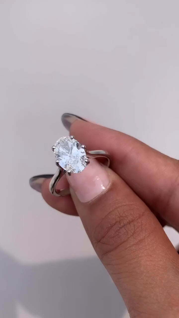 Thea Oval Solitaire Moissanite Engagement Ring