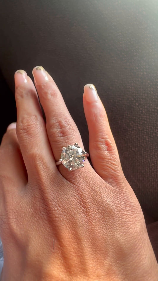 Thea Round Solitaire Moissanite Engagement Ring