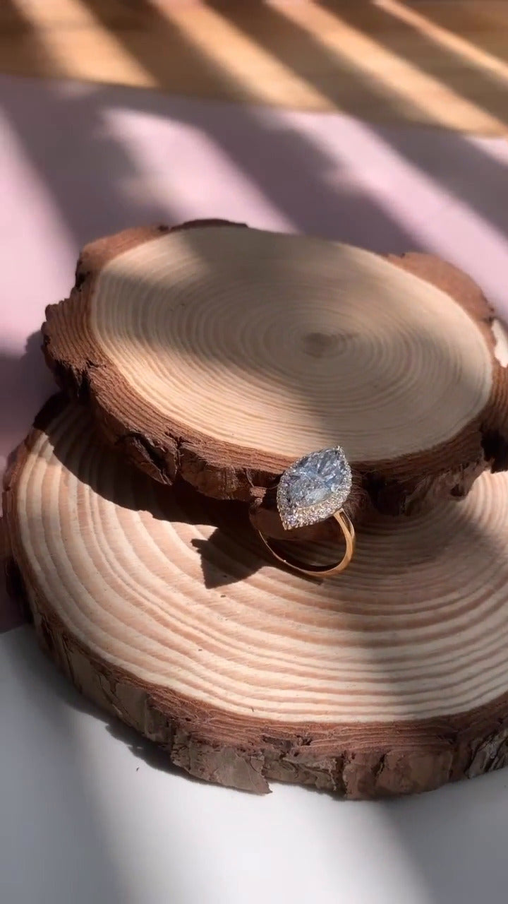 Thida Marquise Cluster Moissanite Engagement Ring