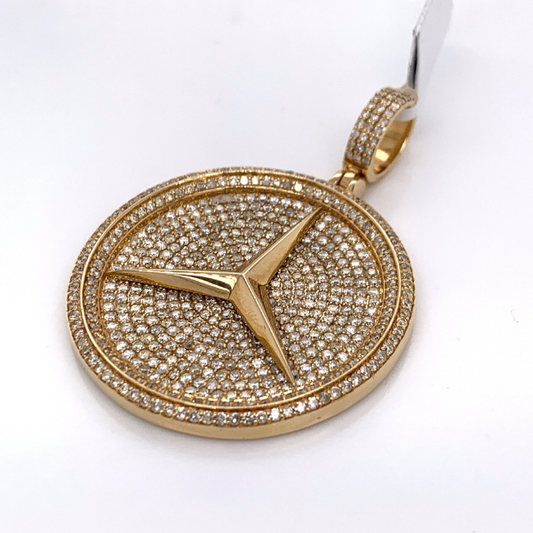 6.35 CT Moissanite Iced Out Three Pointed Star Pendant