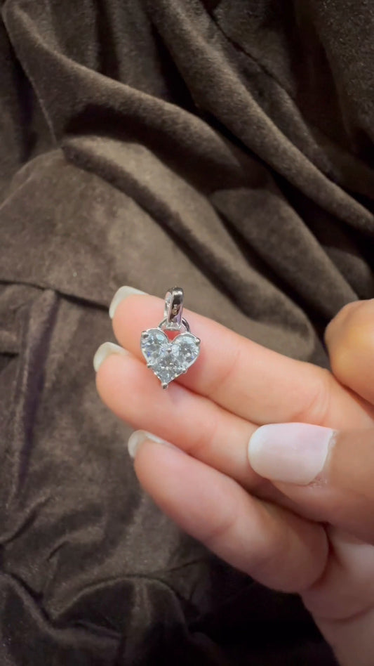 Three Stone Heart Pendant