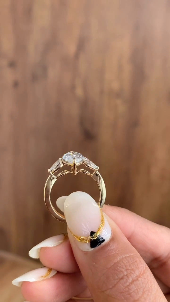Tierney Marquise Three Stone Moissanite Engagement Ring