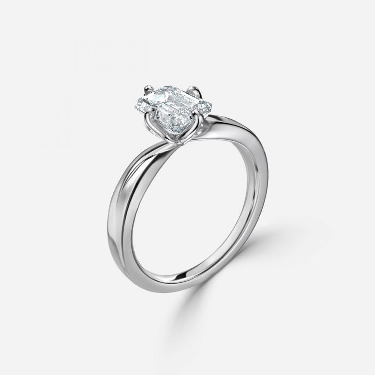 Noelle Emerald Solitaire Moissanite Engagement Ring