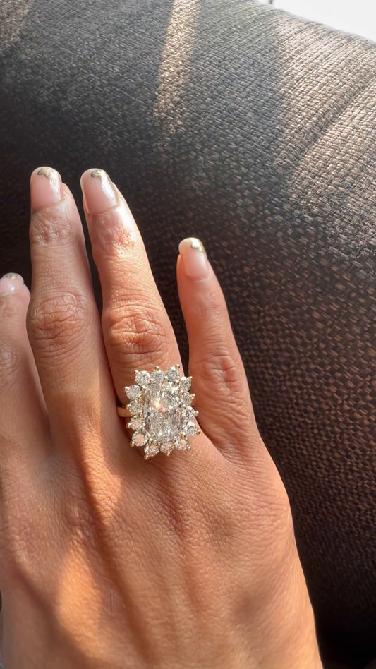 Vesper Radiant Cluster Moissanite Engagement Ring