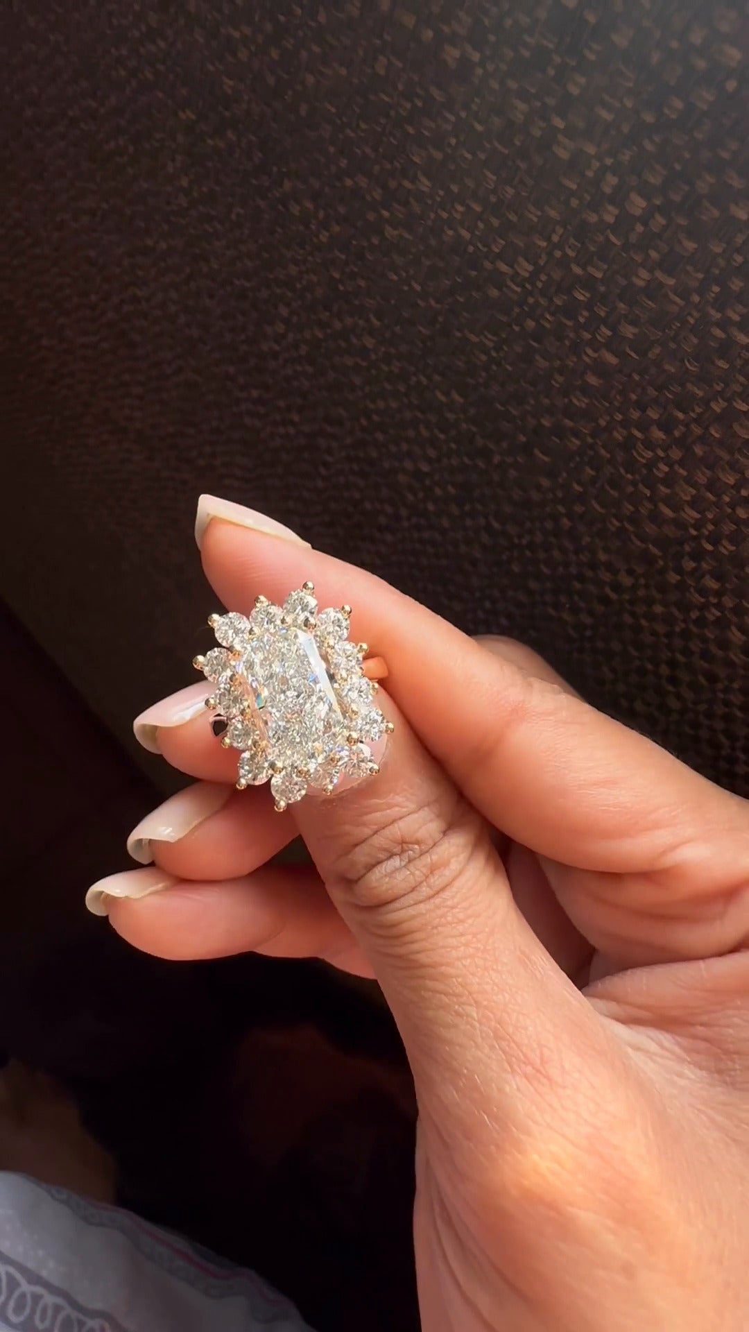 Vesper Radiant Cluster Moissanite Engagement Ring