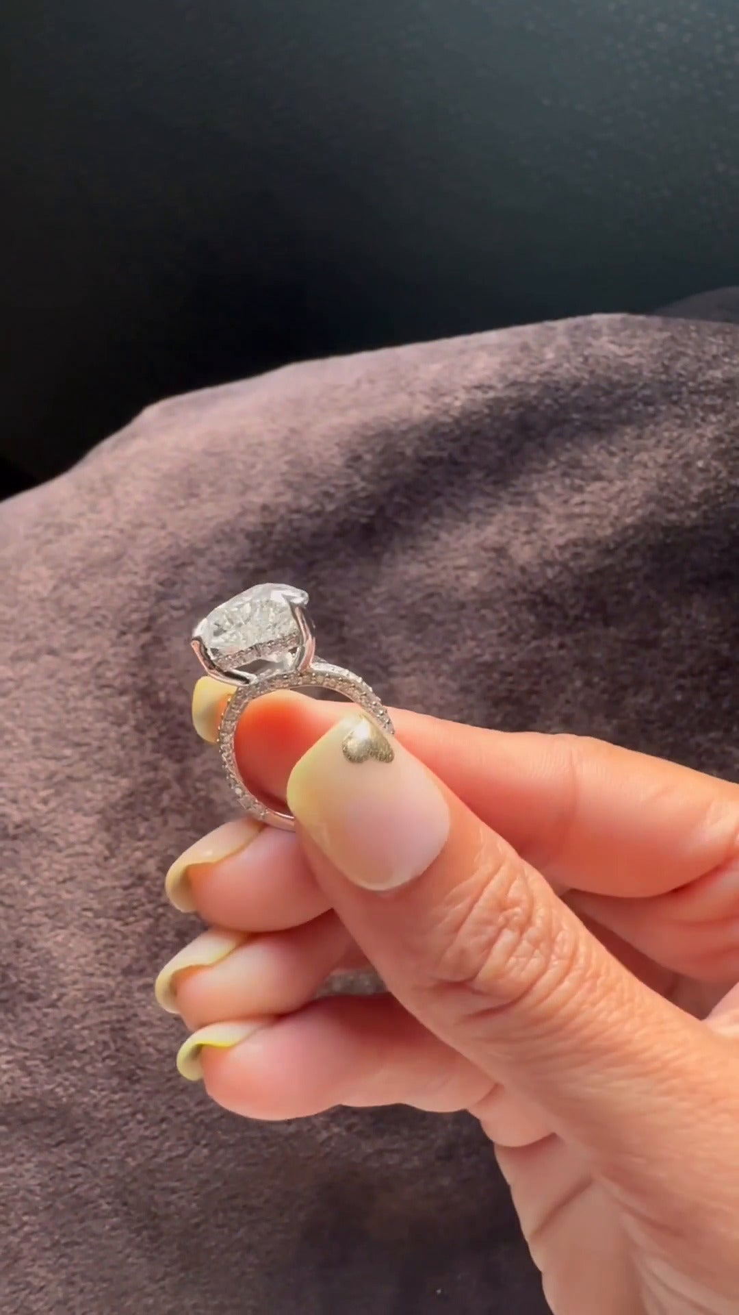 Weston Heart Hidden Halo Moissanite Engagement Ring
