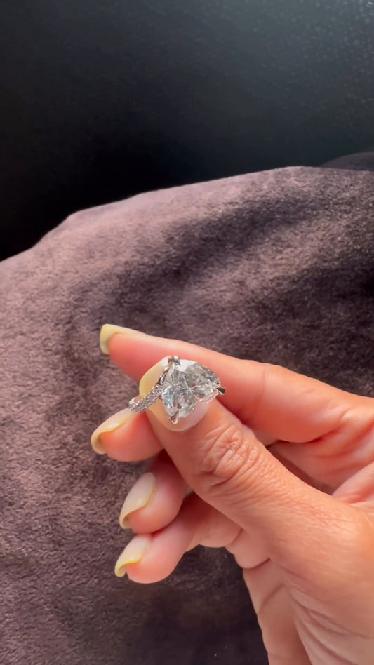 Weston Heart Hidden Halo Moissanite Engagement Ring
