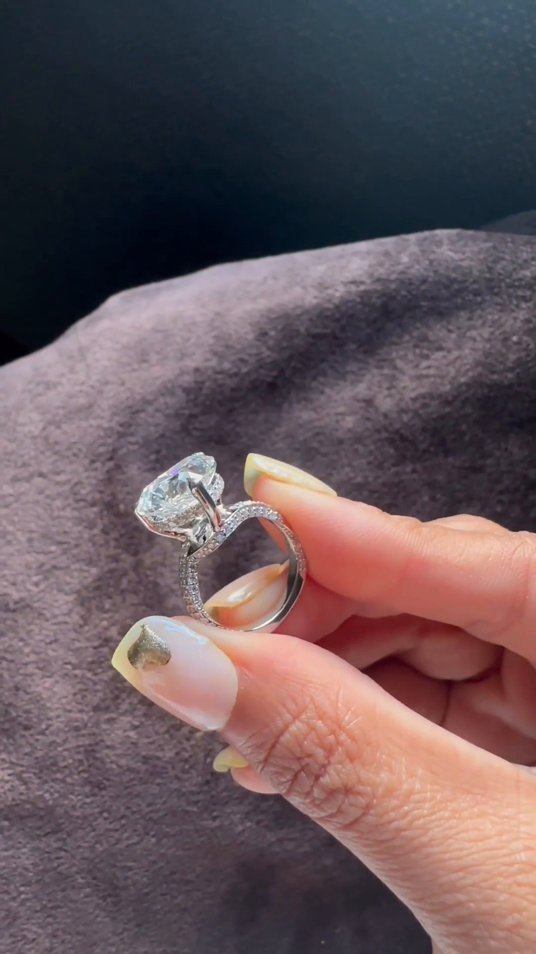 Weston Heart Hidden Halo Moissanite Engagement Ring