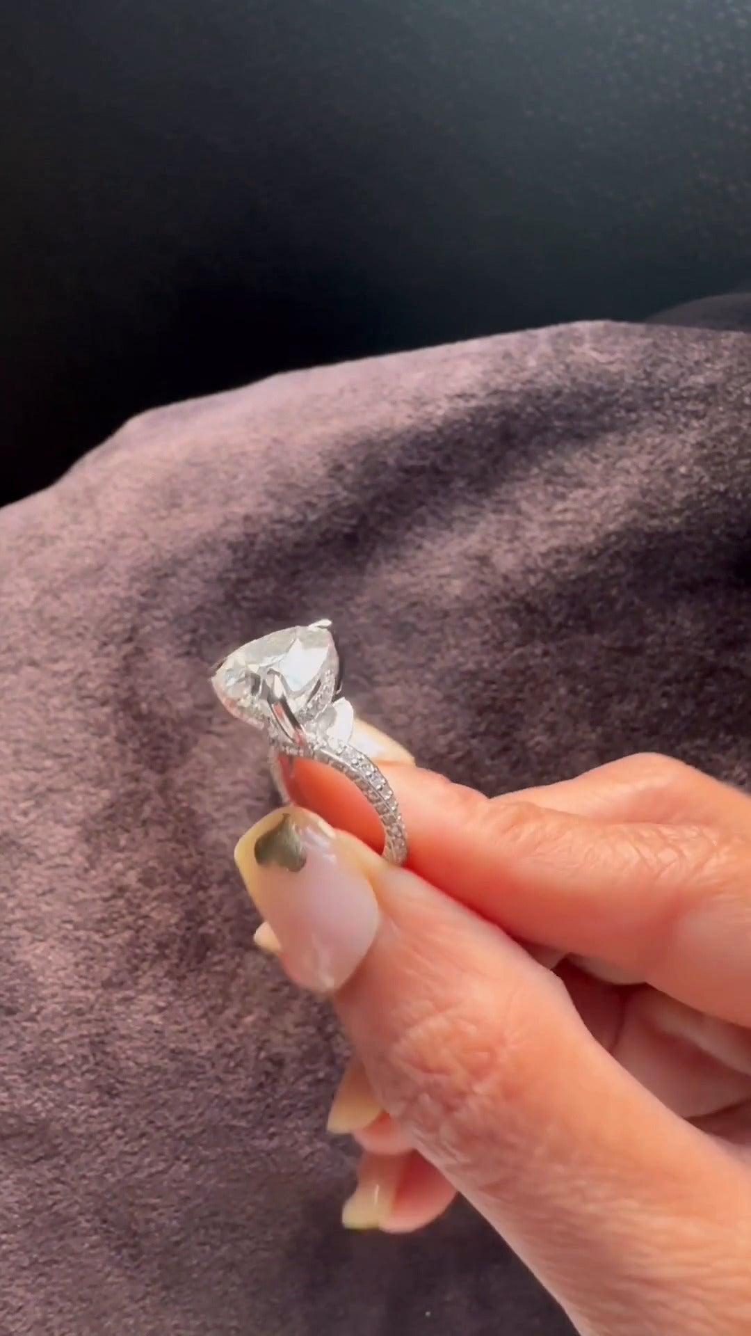 Weston Heart Hidden Halo Moissanite Engagement Ring