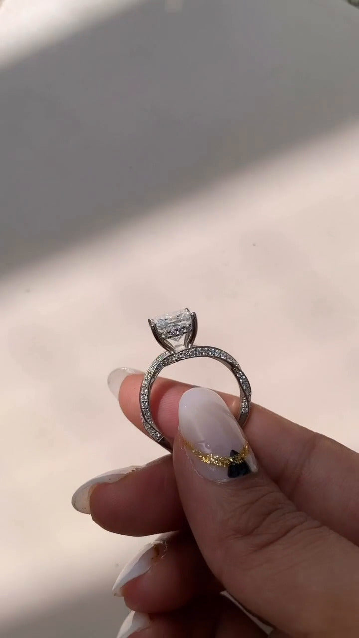 Weston Princess Hidden Halo Moissanite Engagement Ring