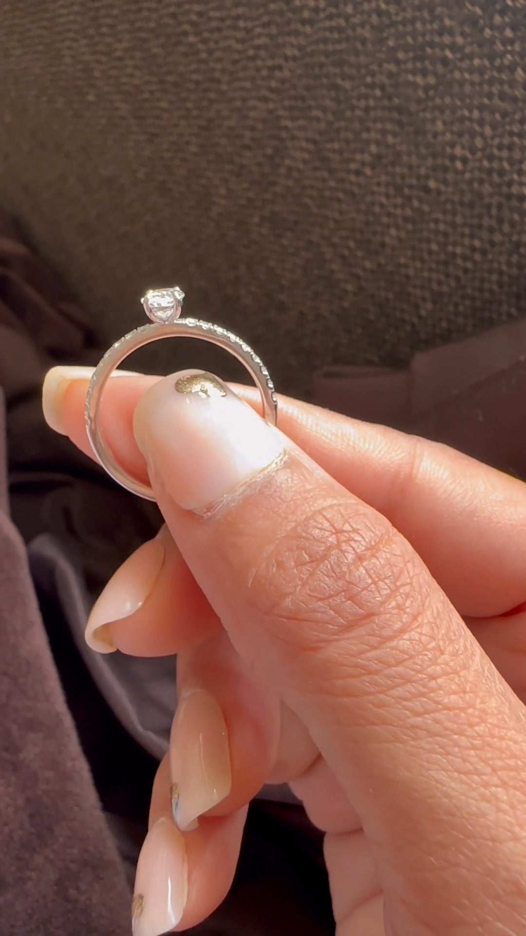 Yati Oval Diamond Band Moissanite Engagement Ring