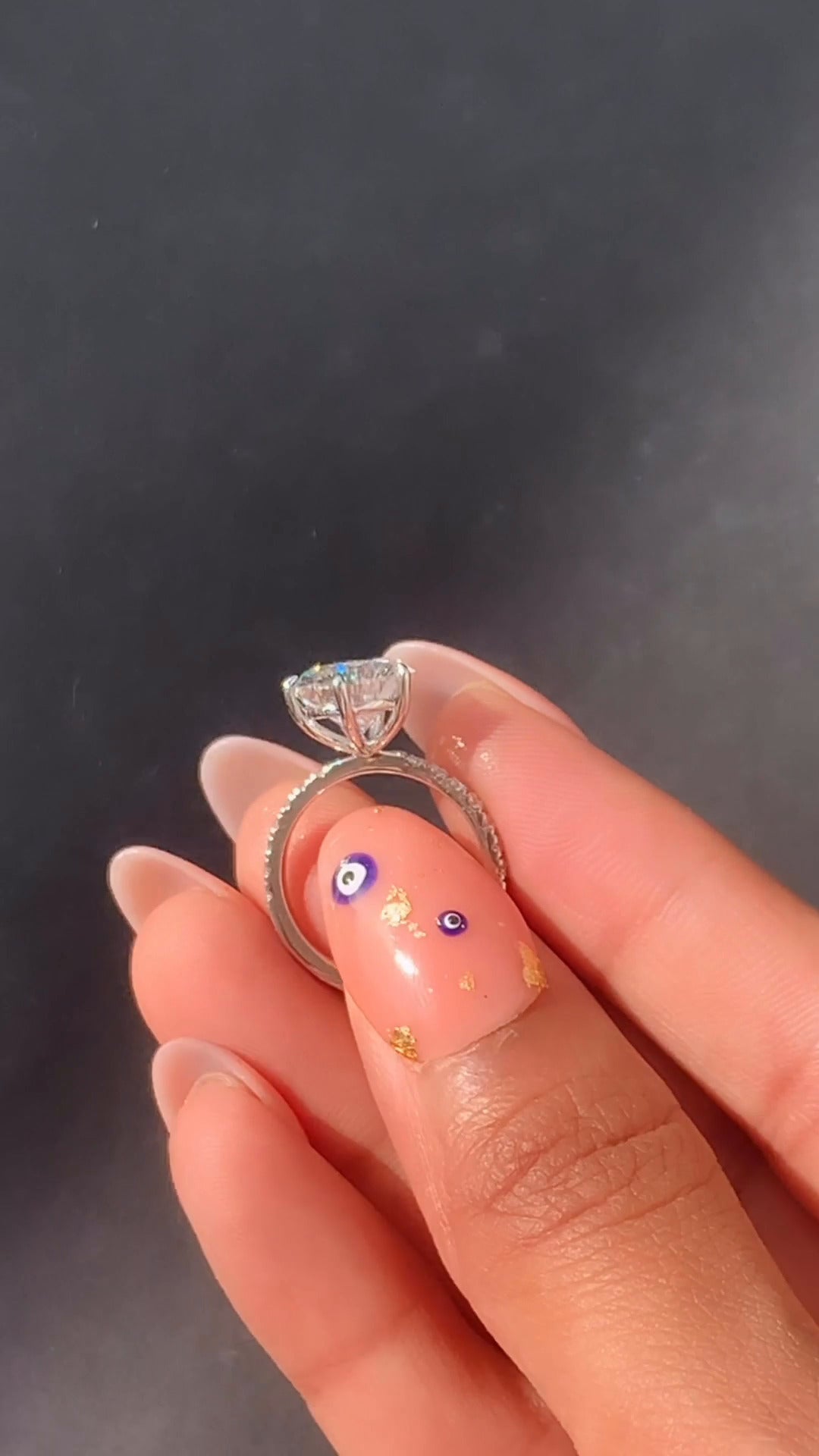 Yati Pear Diamond Band Moissanite Engagement Ring