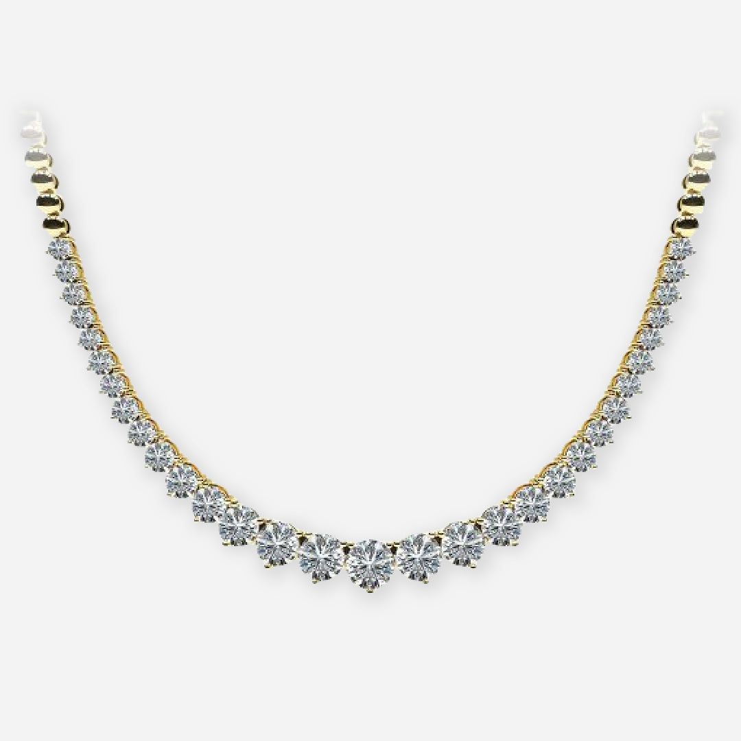 Round Moissanite Tennis Necklace